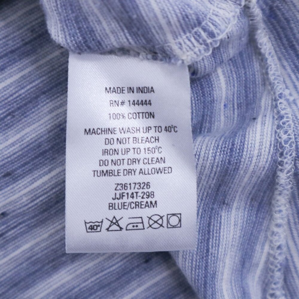 Joe's Jeans Long Sleeve Tee T-Shirt Henley Mens L Large Blue White Striped - Picture 5 of 6